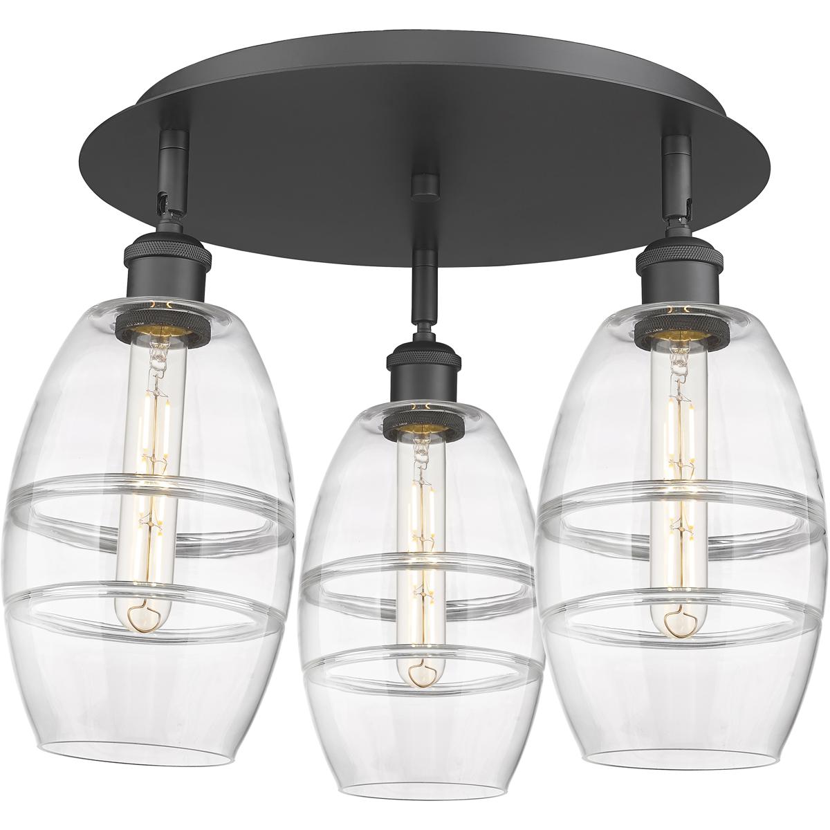 Innovations Lighting 516-3C-BK-G557-6CL Ballston Vaz 3 Light 17.63 inch Matte Black Flush Mount Ceiling Light