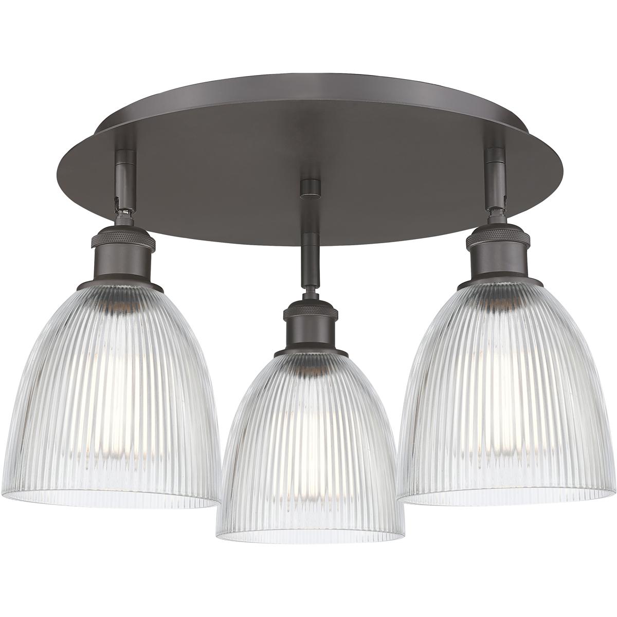 Innovations Lighting 516-3C-OB-G382 Castile 3 Light 17.75 inch Oil Rubbed Bronze Flush Mount Ceiling Light in Clear