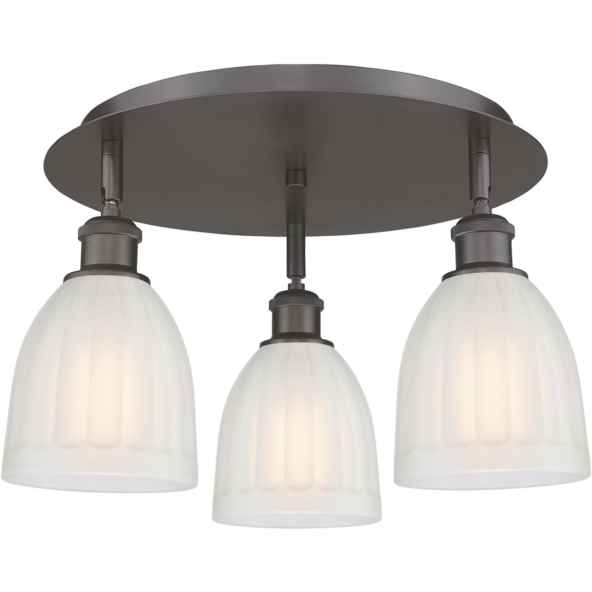 Innovations Lighting 516-3C-OB-G441 Brookfield 3 Light 17.5 inch Oil Rubbed Bronze Flush Mount Ceiling Light in White
