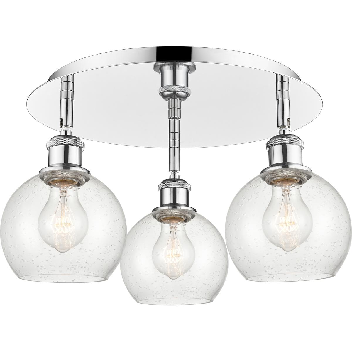 Innovations Lighting 516-3C-PC-G124-6 Athens 3 Light 17.75 inch Polished Chrome Flush Mount Ceiling Light in Seedy