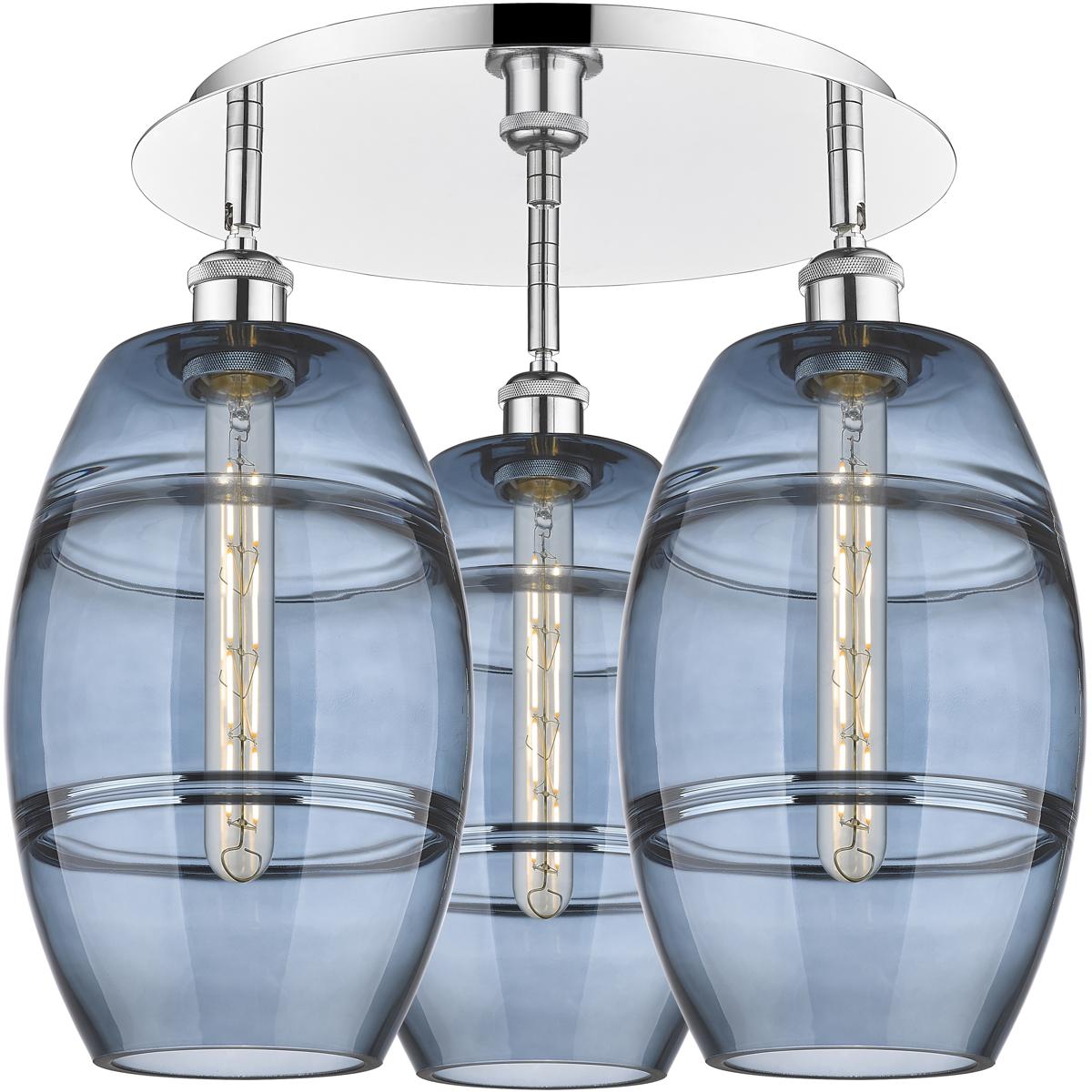 Innovations Lighting 516-3C-PC-G557-8BL Ballston Vaz 3 Light 19.75 inch Polished Chrome Flush Mount Ceiling Light
