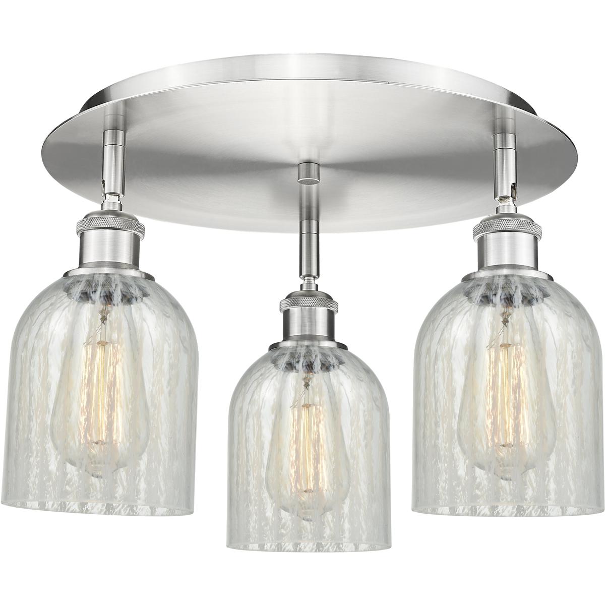 Innovations Lighting 516-3C-SN-G2511 Caledonia 3 Light 16.75 inch Satin Nickel Flush Mount Ceiling Light in Mouchette
