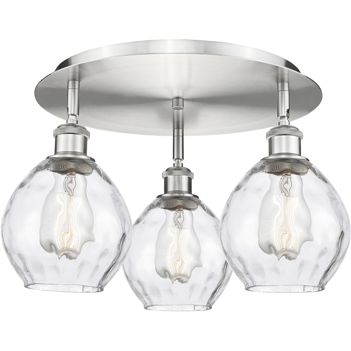 Innovations Lighting 516-3C-SN-G362 Waverly 3 Light 17.75 inch Satin Nickel Flush Mount Ceiling Light