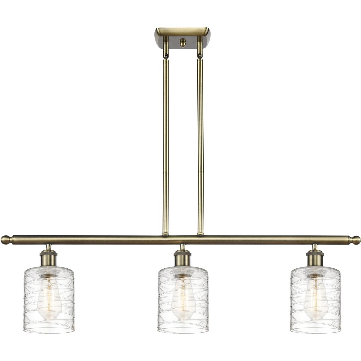 Innovations Lighting Bruno Marashlian Cobbleskill 36 Inch 3 Light Linear Suspension Light Cobbleskill - 516-3I-AB-G1113 - Restoration-Vintage