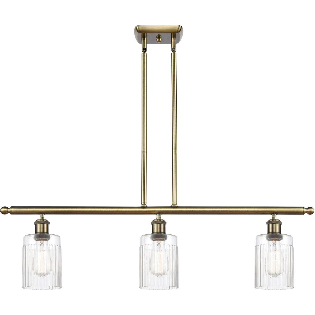 Innovations Lighting 516-3I-AB-G342-LED Ballston Hadley LED 36 inch Antique Brass Island Light Ceiling Light in Clear Glass, Ballston