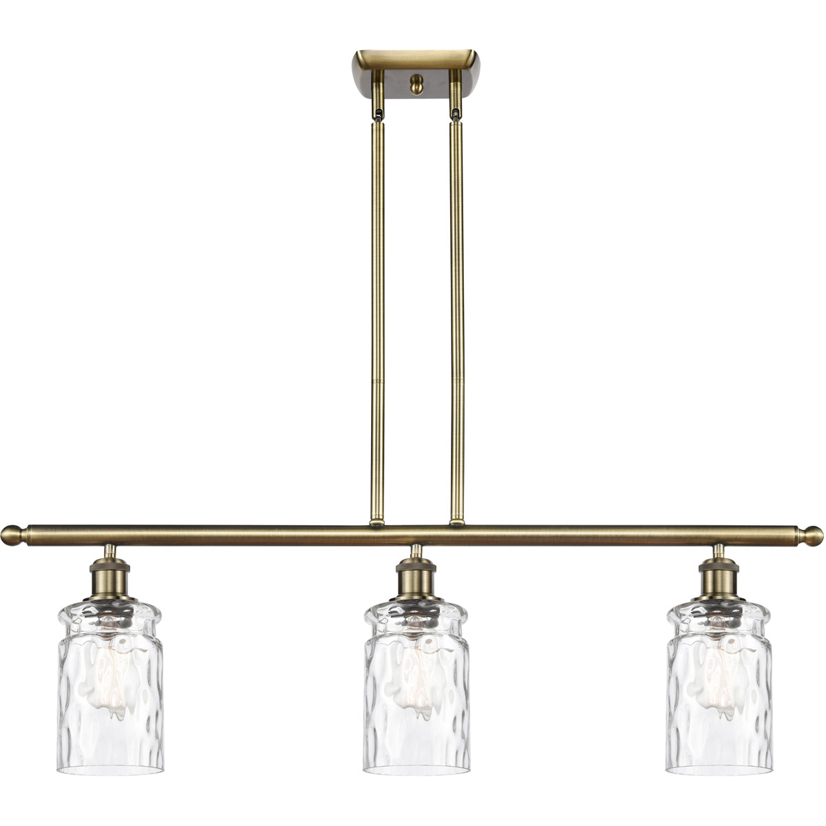 Innovations Lighting 516-3I-AB-G352 Ballston Candor 3 Light 36 inch Antique Brass Island Light Ceiling Light in Incandescent, Clear Glass, Ballston