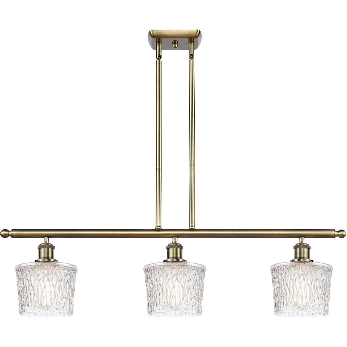 Innovations Lighting 516-3I-AB-G402 Ballston Niagra 3 Light 36 inch Antique Brass Island Light Ceiling Light in Incandescent, Clear Glass, Ballston