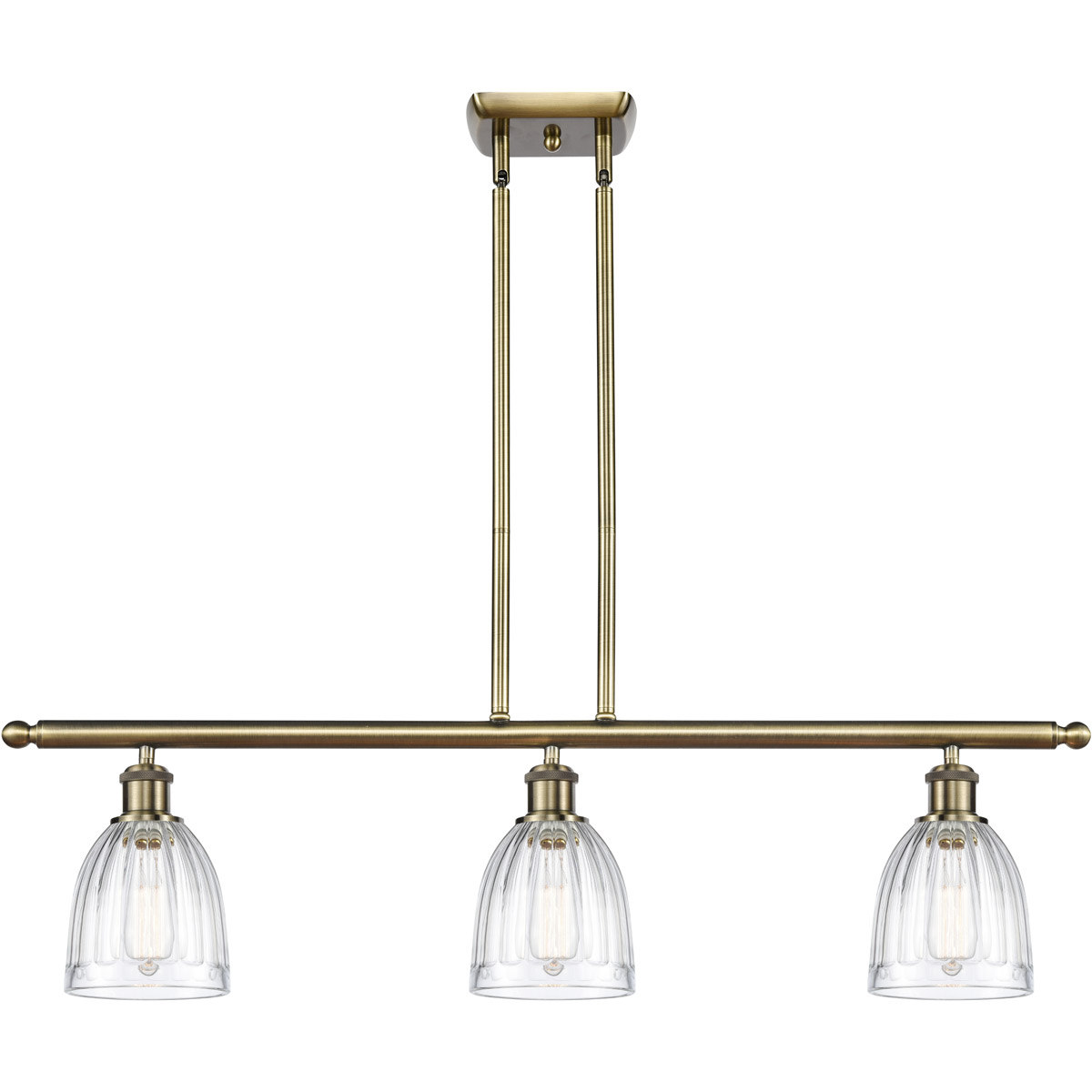 Innovations Lighting 516-3I-AB-G442-LED Ballston Brookfield LED 36 inch Antique Brass Island Light Ceiling Light in Clear Glass, Ballston
