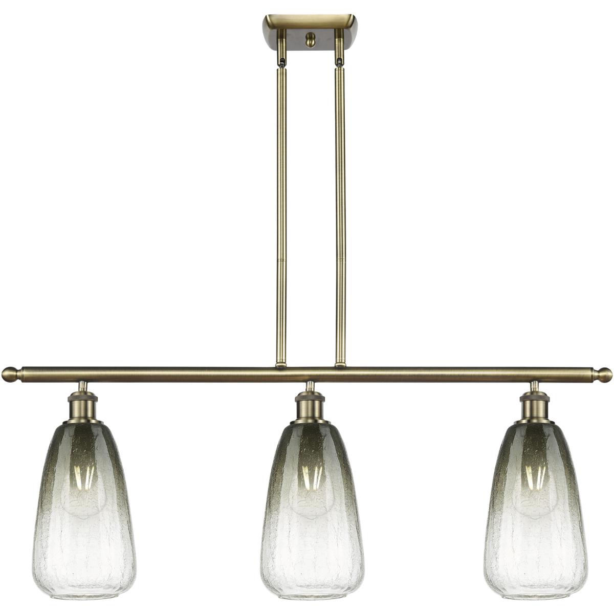Innovations Lighting 516-3I-AB-G480-6SL Ballston Brookhaven Almond Island Light Ceiling Light in Antique Brass, Slate Glass