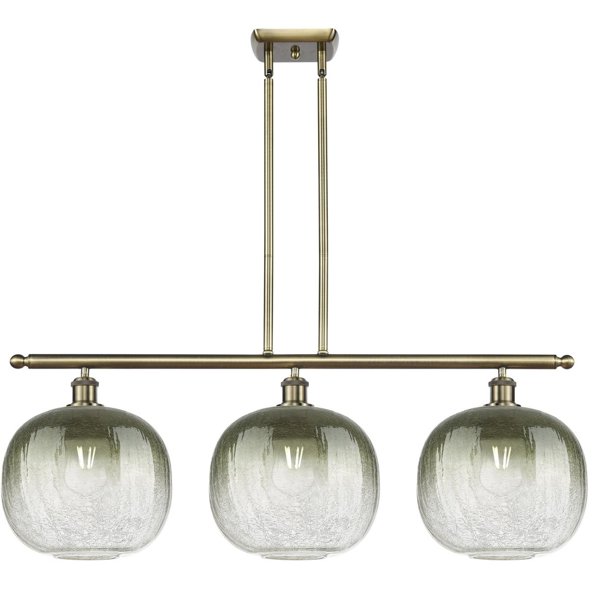 Innovations Lighting 516-3I-AB-G481-10SL Ballston Brookhaven Sphere Island Light Ceiling Light in Antique Brass, Slate Glass