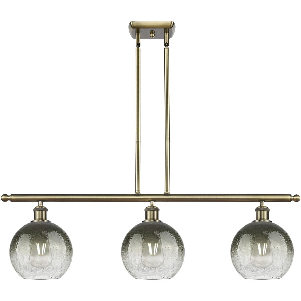 Innovations Lighting 516-3I-AB-G483-8SL Ballston Brookhaven Globe Island Light Ceiling Light in Antique Brass, Slate Glass