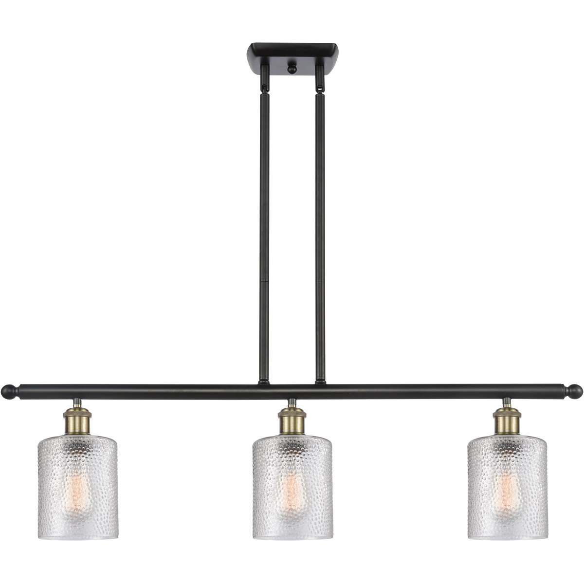 Innovations Lighting 516-3I-BAB-G112-LED Ballston Cobbleskill LED 36 inch Black Antique Brass Island Light Ceiling Light in Clear Glass, Ballston