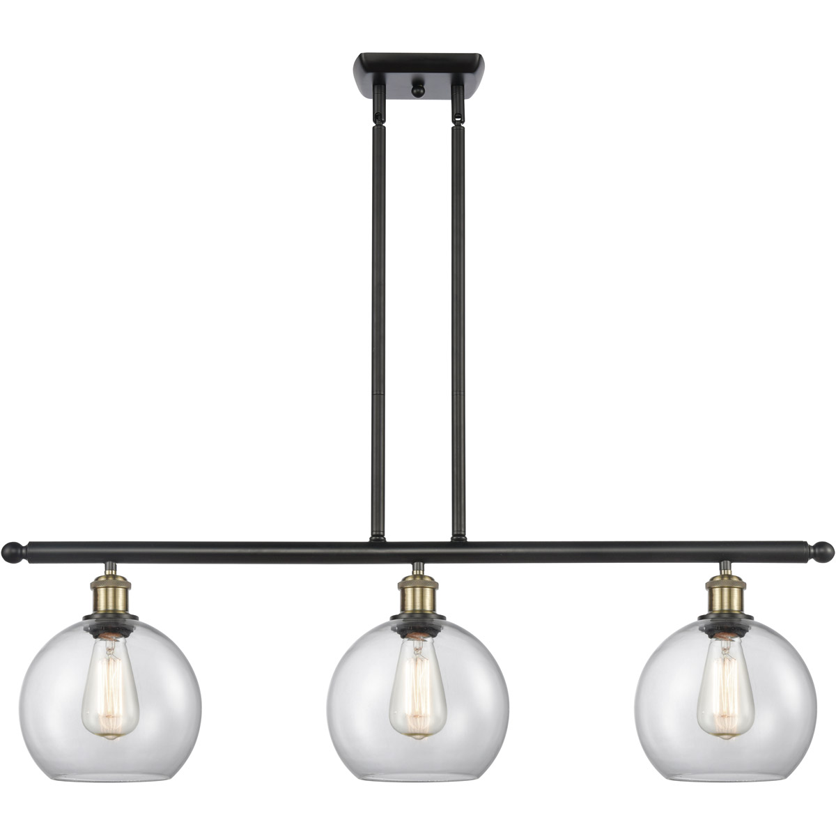 Innovations Lighting 516-3I-BAB-G122-8-LED Ballston Athens LED 36 inch Black Antique Brass Island Light Ceiling Light in Clear Glass