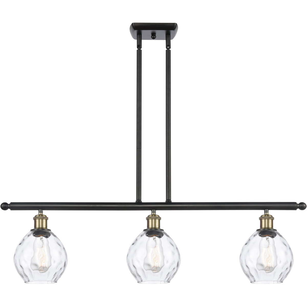 Innovations Lighting 516-3I-BAB-G362-LED Ballston Small Waverly LED 36 inch Black Antique Brass Island Light Ceiling Light, Ballston