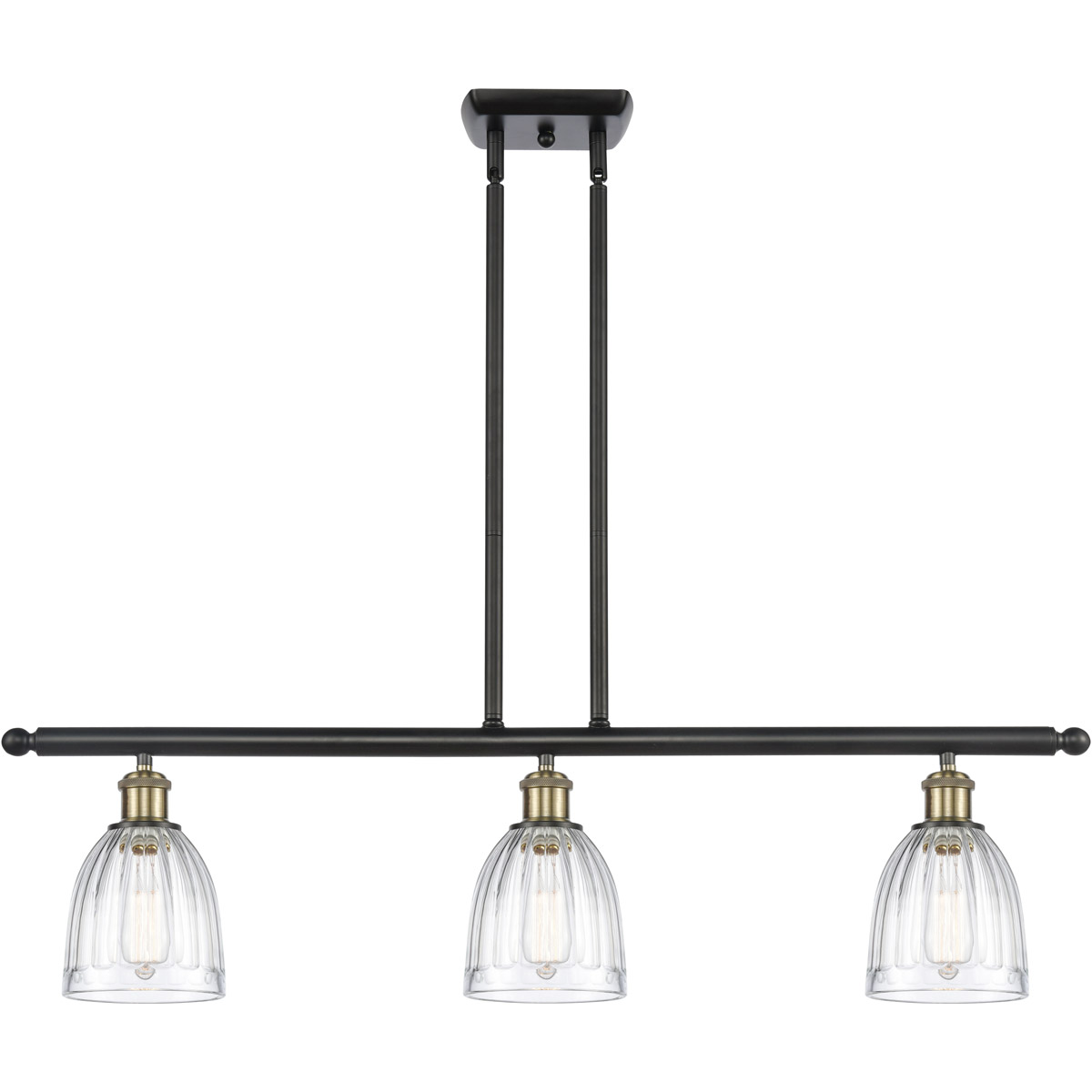 Innovations Lighting 516-3I-BAB-G442-LED Ballston Brookfield LED 36 inch Black Antique Brass Island Light Ceiling Light in Clear Glass, Ballston