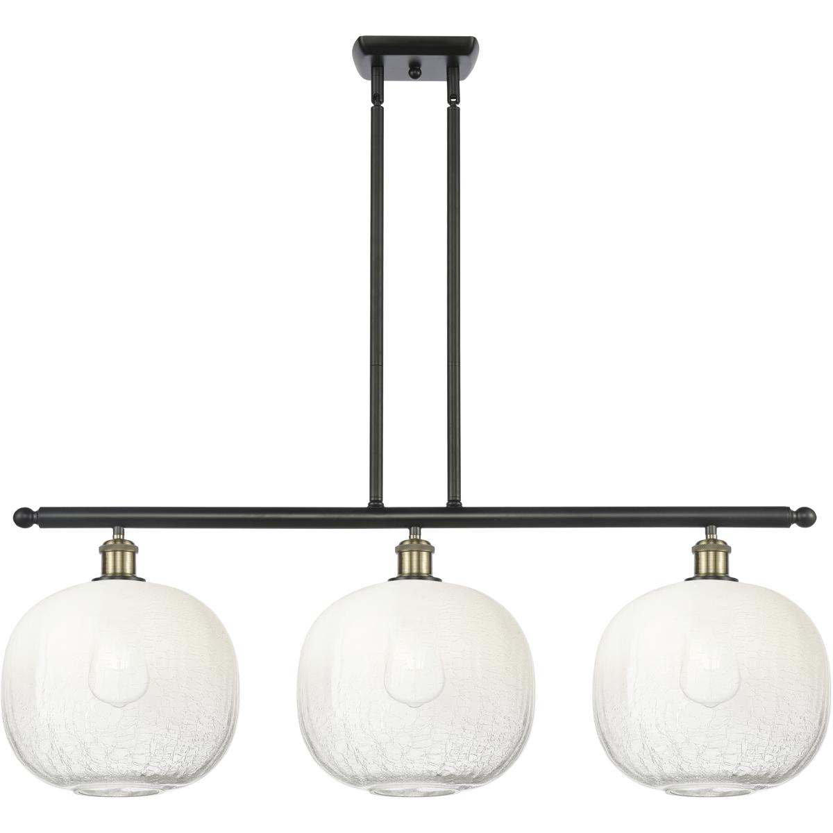 Innovations Lighting 516-3I-BAB-G481-10OP Ballston Brookhaven Sphere Island Light Ceiling Light in Black Antique Brass, Opal Glass