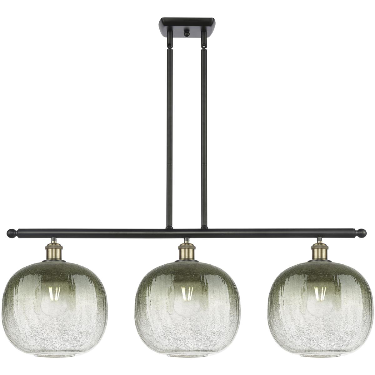 Innovations Lighting 516-3I-BAB-G481-10SL Ballston Brookhaven Sphere Island Light Ceiling Light in Black Antique Brass, Slate Glass
