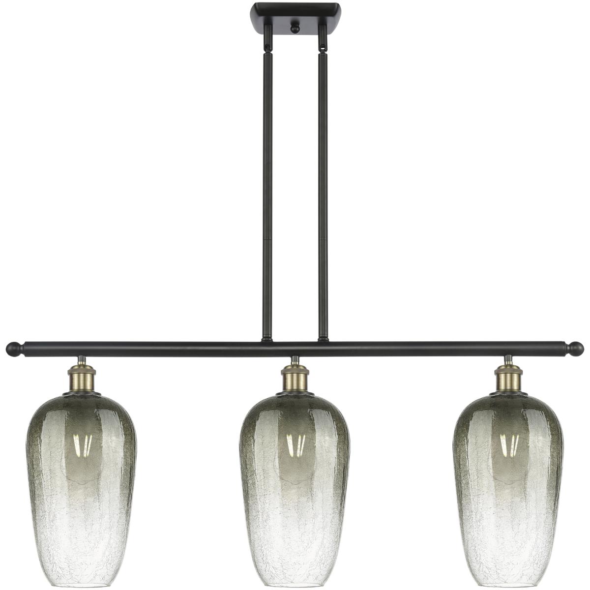 Innovations Lighting 516-3I-BAB-G484-7SL Ballston Brookhaven Flute Island Light Ceiling Light in Black Antique Brass, Slate Glass