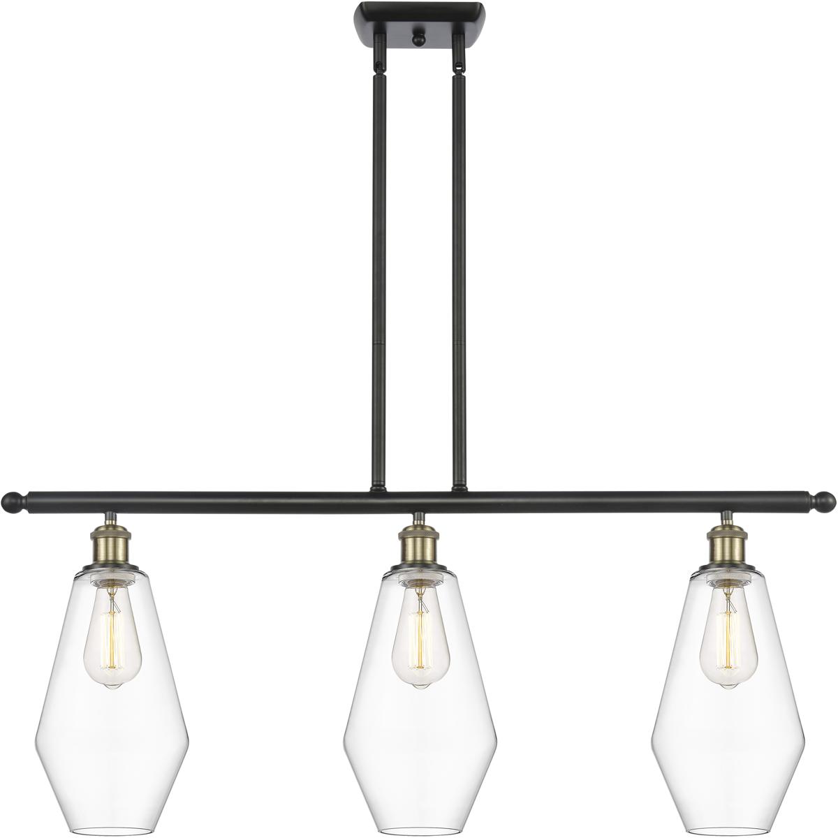 Innovations Lighting 516-3I-BAB-G652-7 Ballston Cindyrella 3 Light 36 inch Black Antique Brass Island Light Ceiling Light in Incandescent, Clear Glass