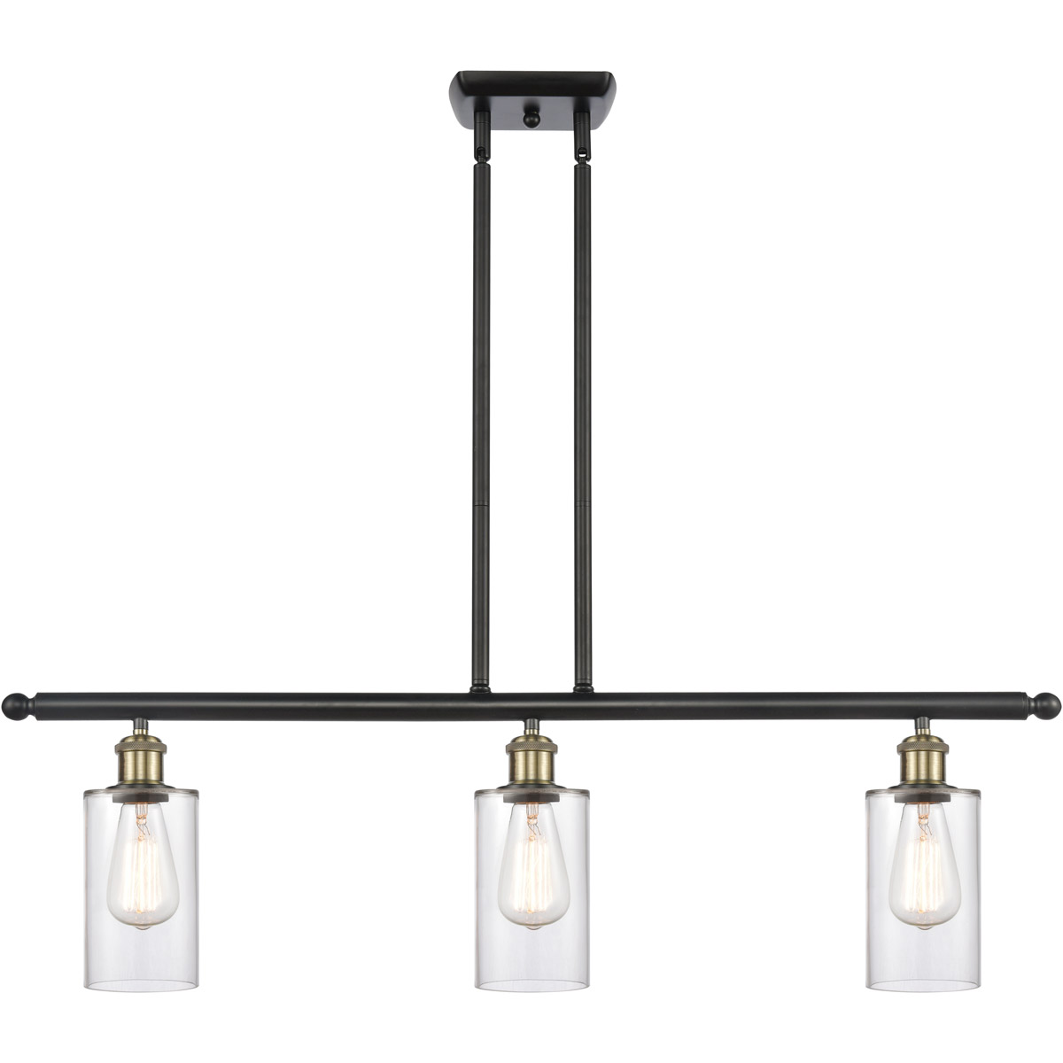 Innovations Lighting 516-3I-BAB-G802-LED Ballston Clymer LED 36 inch Black Antique Brass Island Light Ceiling Light in Clear Glass, Ballston