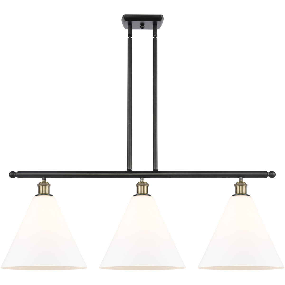 Innovations Lighting Bruno Marashlian Ballston Cone 38 Inch 3 Light Linear Suspension Light Ballston Cone - 516-3I-BAB-GBC-121 - Modern Contemporary