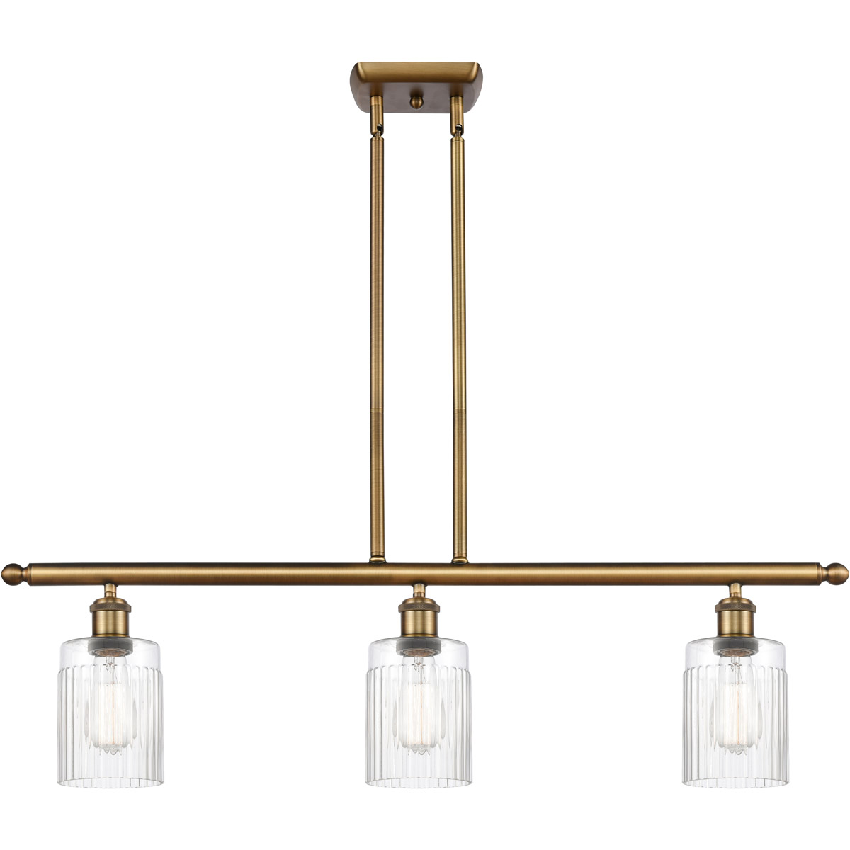Innovations Lighting 516-3I-BB-G342-LED Ballston Hadley LED 36 inch Brushed Brass Island Light Ceiling Light in Clear Glass, Ballston