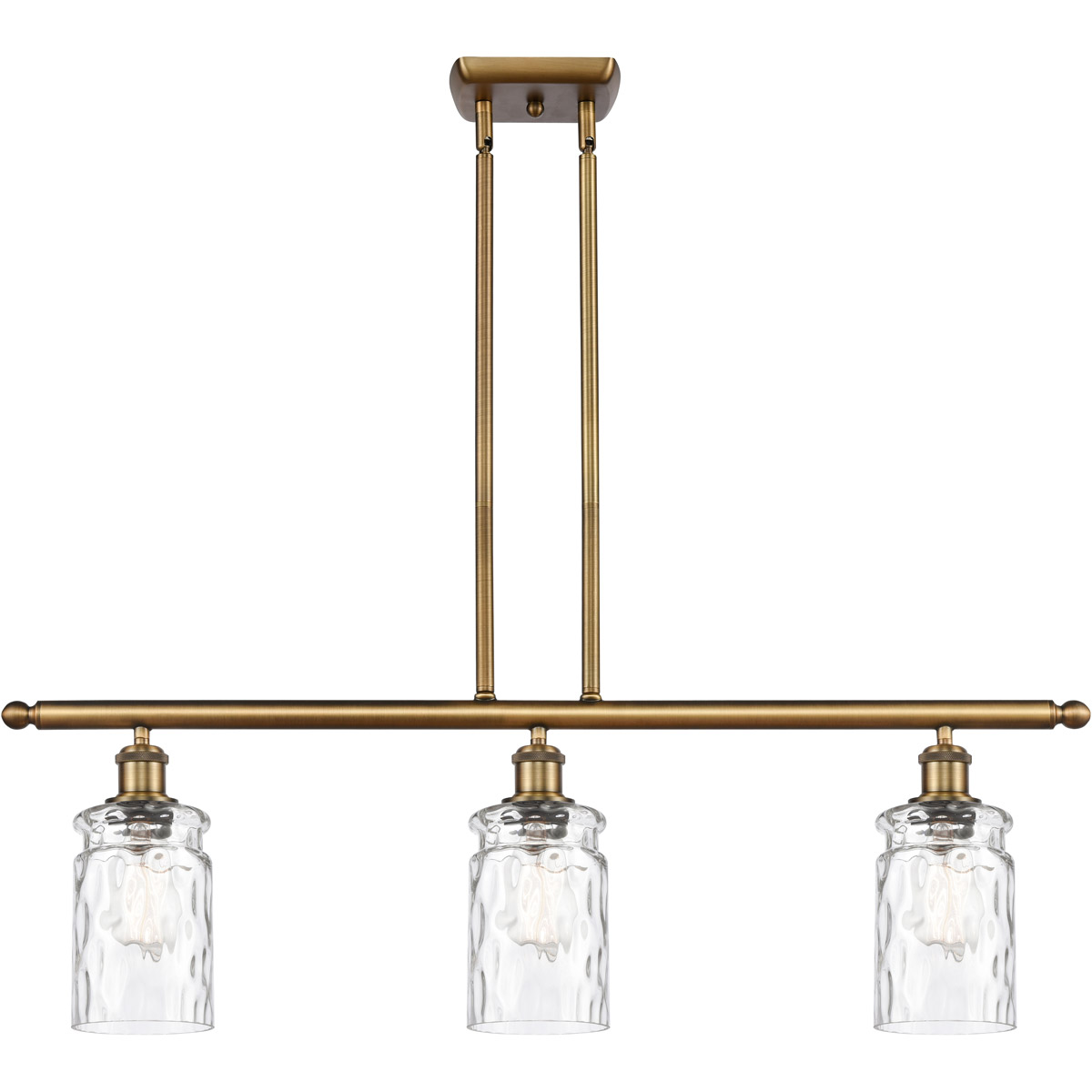 Innovations Lighting 516-3I-BB-G352 Ballston Candor 3 Light 36 inch Brushed Brass Island Light Ceiling Light in Clear Waterglass, Ballston