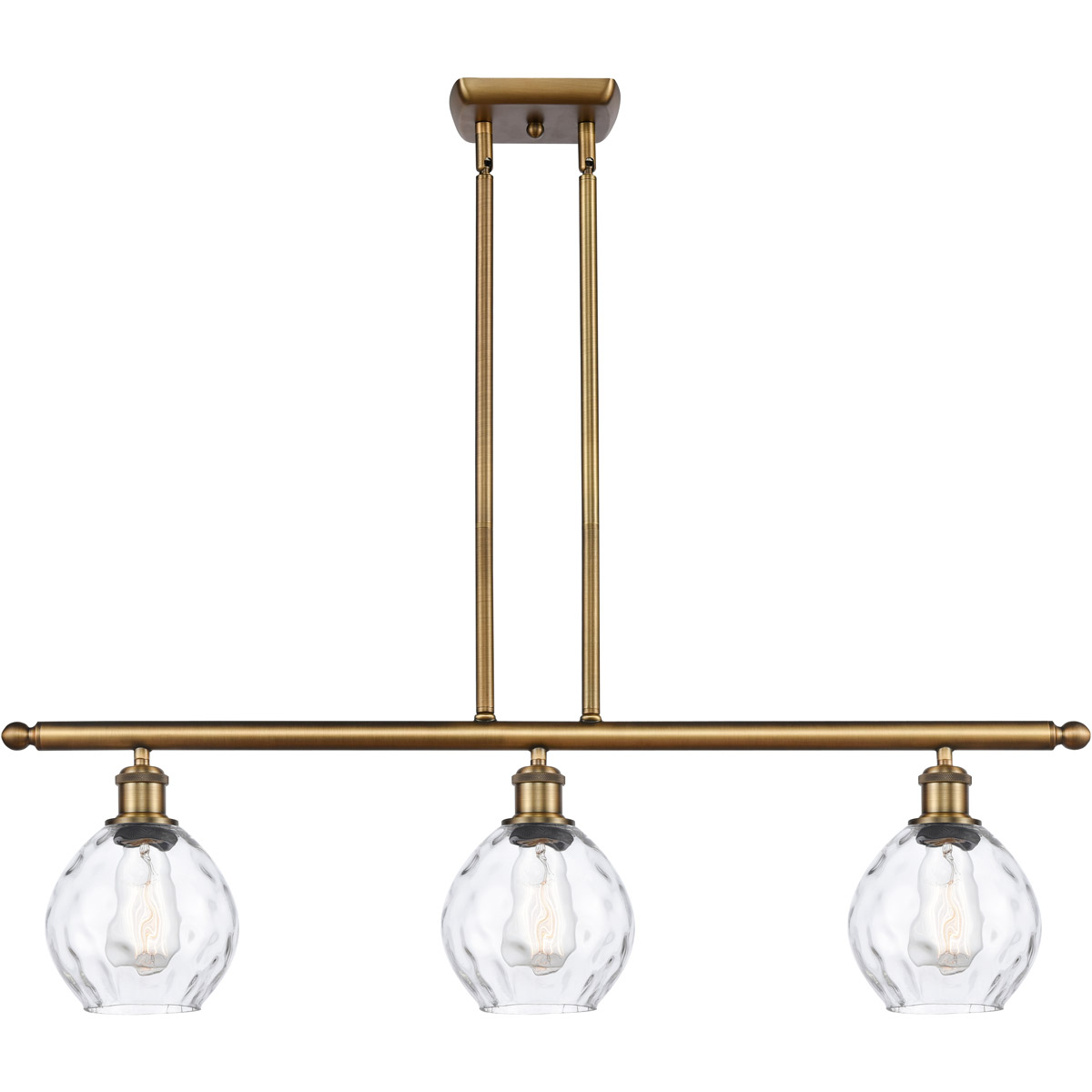 Innovations Lighting 516-3I-BB-G362-LED Ballston Small Waverly LED 36 inch Brushed Brass Island Light Ceiling Light, Ballston