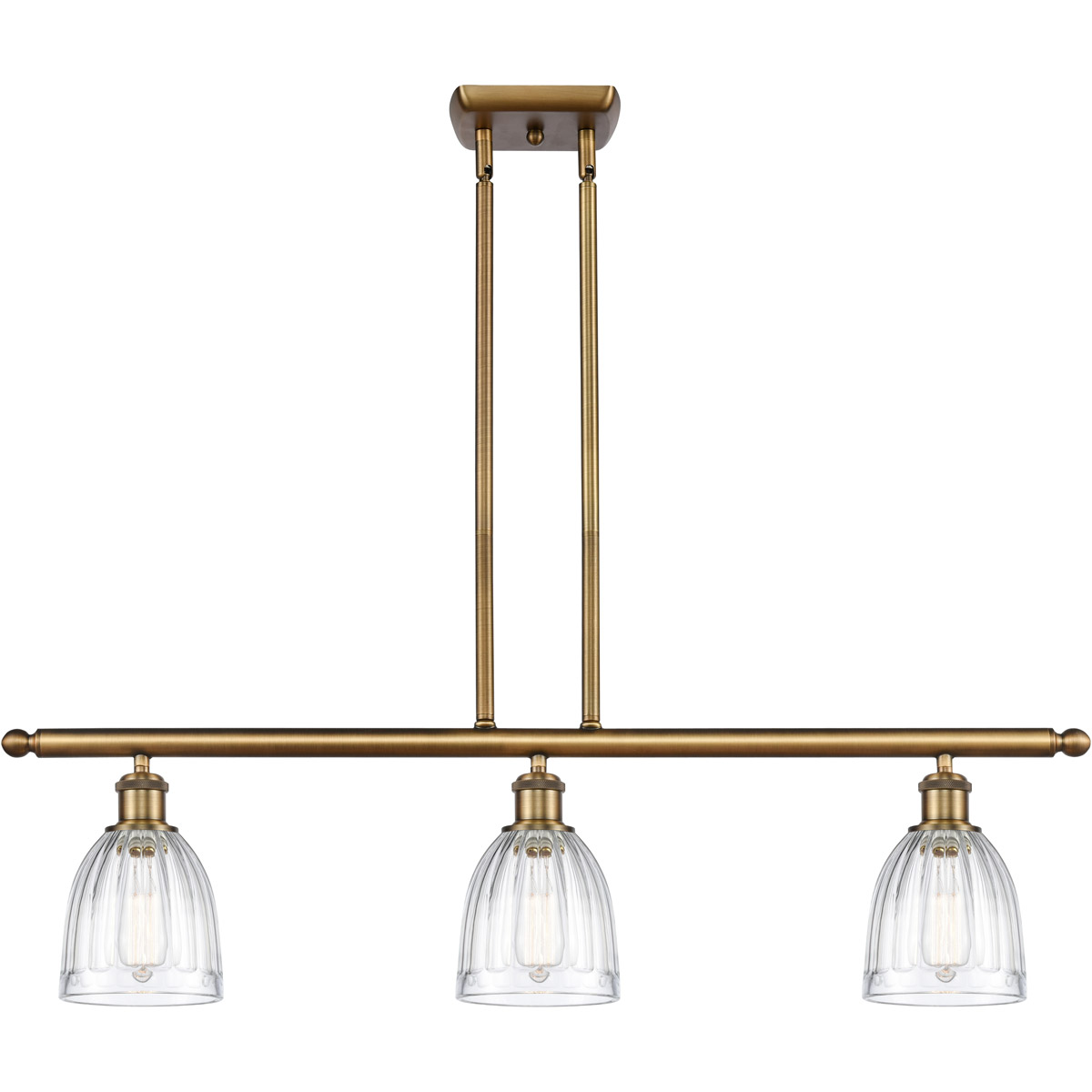 Innovations Lighting 516-3I-BB-G442-LED Ballston Brookfield LED 36 inch Brushed Brass Island Light Ceiling Light in Clear Glass, Ballston