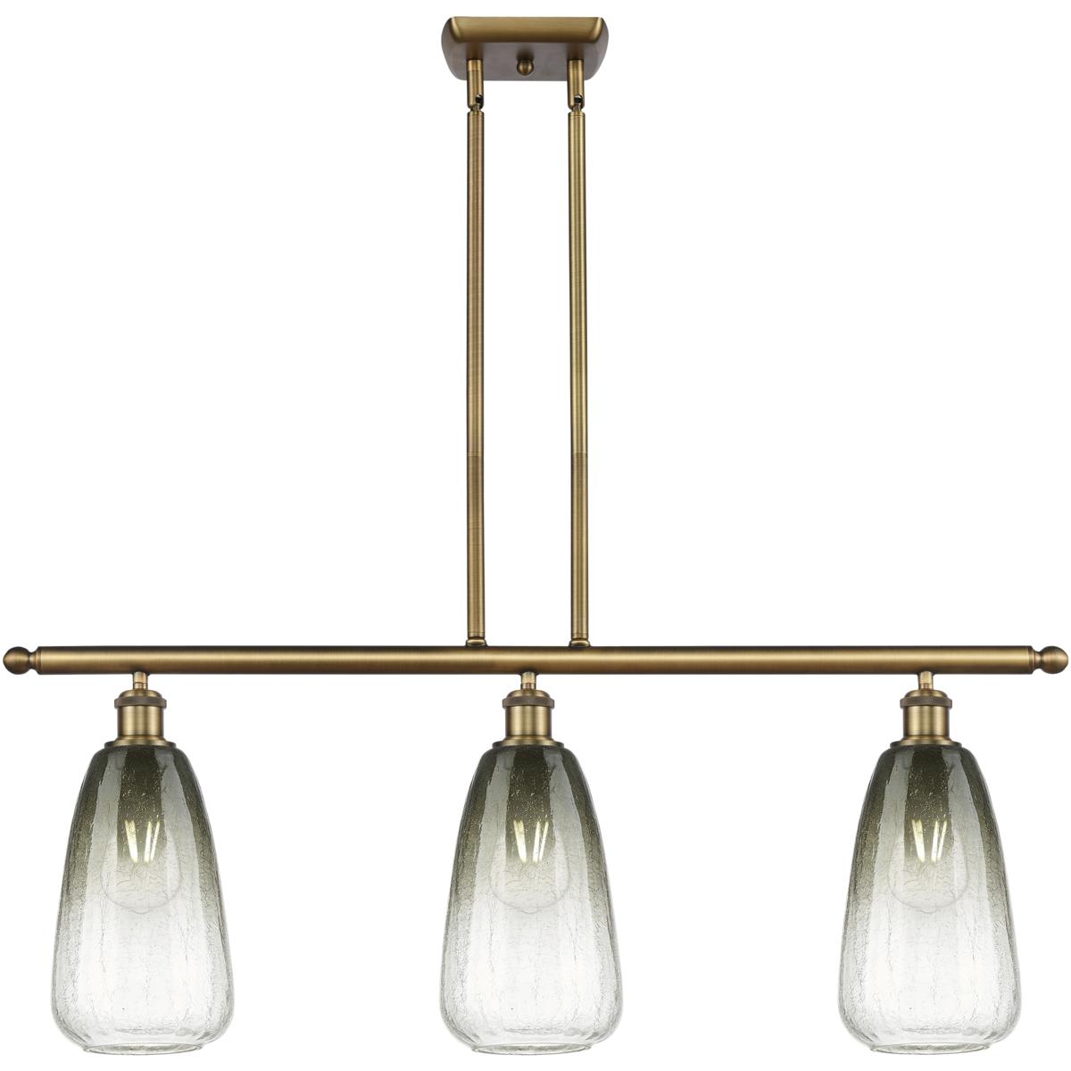 Innovations Lighting 516-3I-BB-G480-6SL Ballston Brookhaven Almond Island Light Ceiling Light in Brushed Brass, Slate Glass