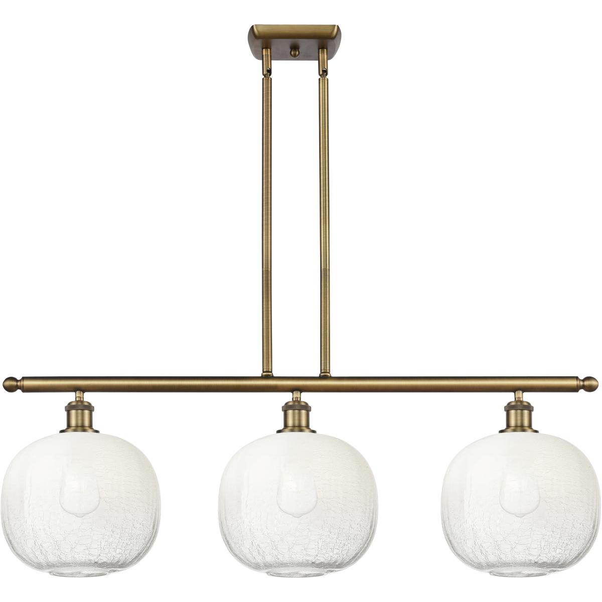 Innovations Lighting 516-3I-BB-G481-10OP Ballston Brookhaven Sphere Island Light Ceiling Light in Brushed Brass, Opal Glass