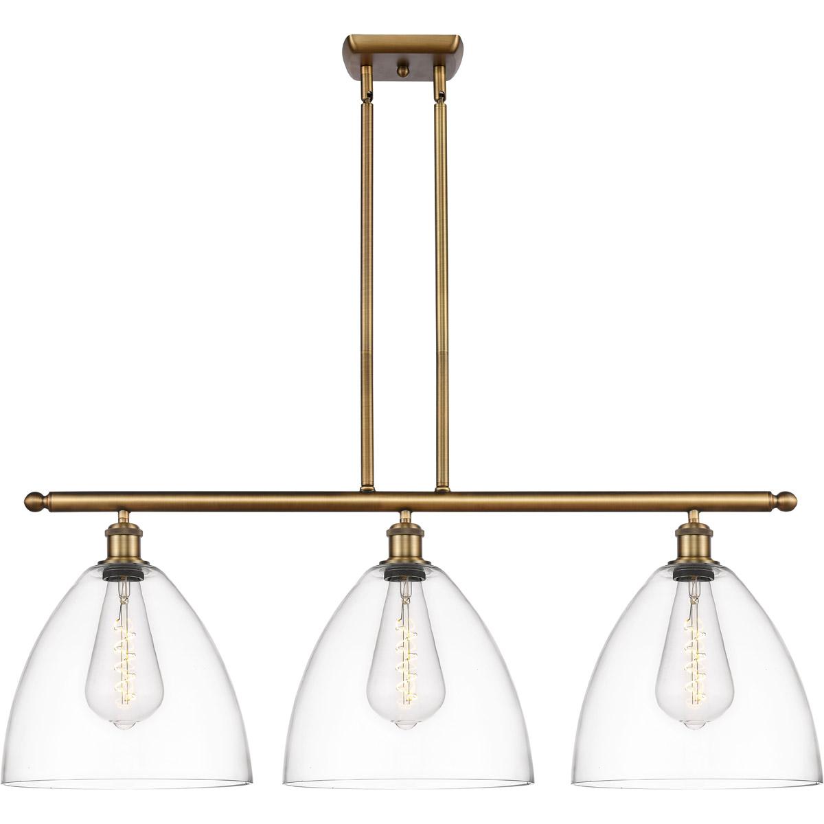 Innovations Lighting Bruno Marashlian Ballston Dome 38 Inch 3 Light Linear Suspension Light Ballston Dome - 516-3I-BB-GBD-122 - Modern Contemporary