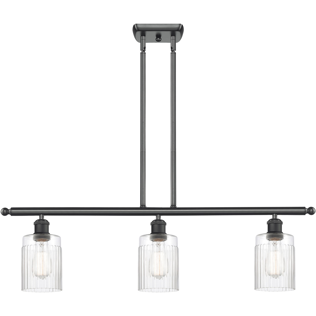 Innovations Lighting 516-3I-BK-G342-LED Ballston Hadley LED 36 inch Matte Black Island Light Ceiling Light in Clear Glass, Ballston