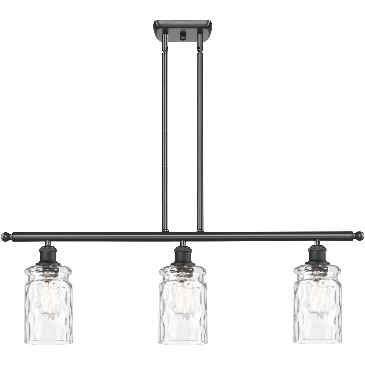 Innovations Lighting 516-3I-BK-G352 Ballston Candor 3 Light 36 inch Matte Black Island Light Ceiling Light in Clear Waterglass, Ballston