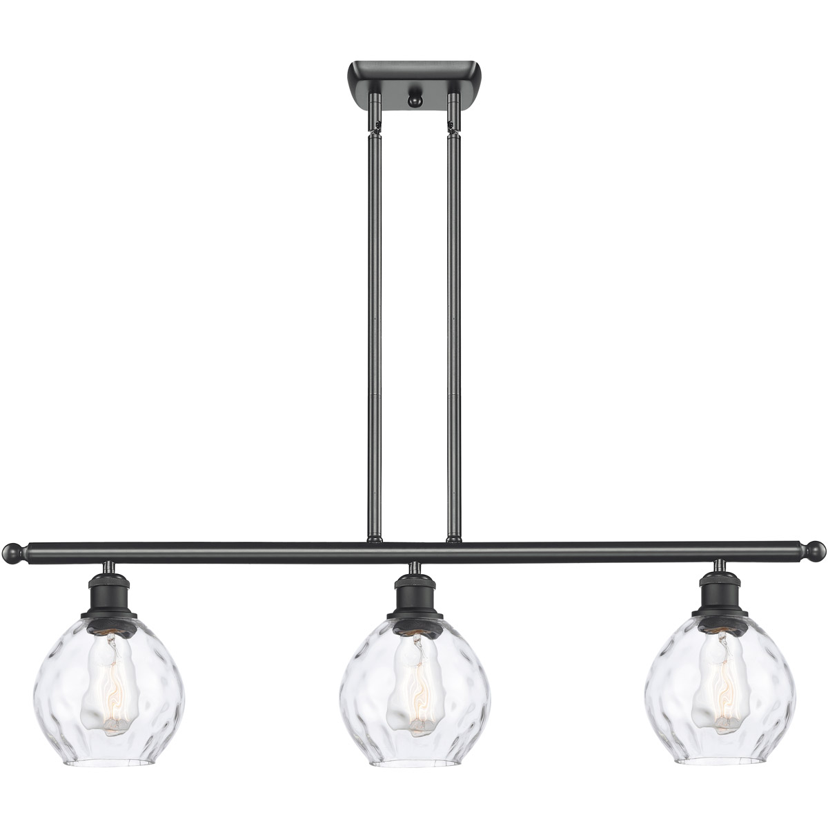 Innovations Lighting 516-3I-BK-G362-LED Ballston Small Waverly LED 36 inch Matte Black Island Light Ceiling Light, Ballston