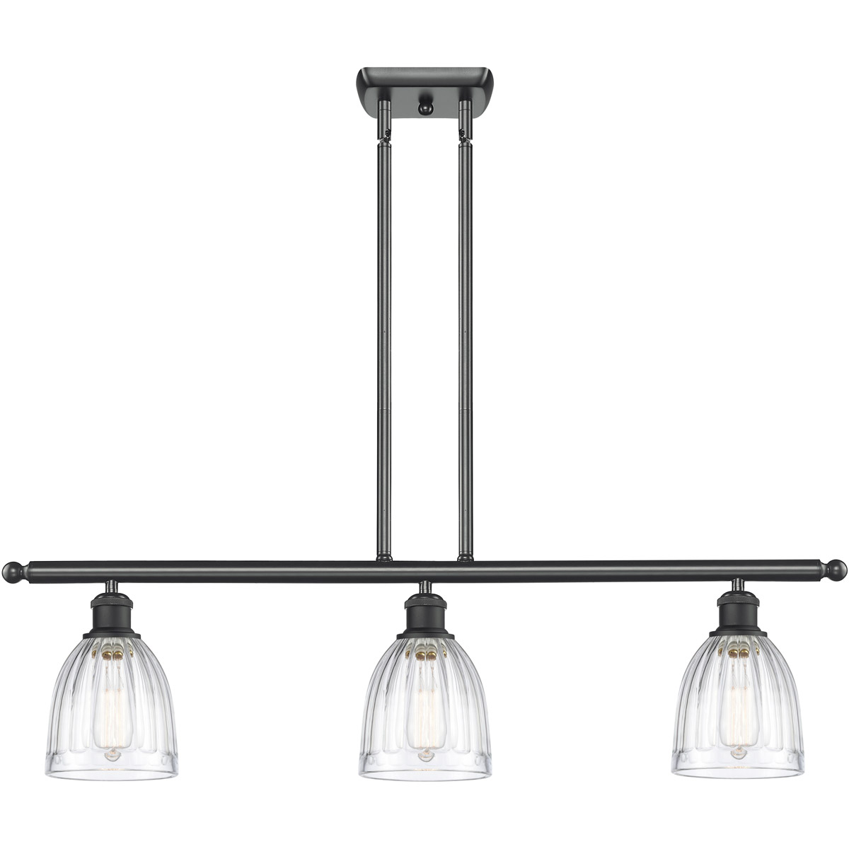 Innovations Lighting 516-3I-BK-G442-LED Ballston Brookfield LED 36 inch Matte Black Island Light Ceiling Light in Clear Glass, Ballston