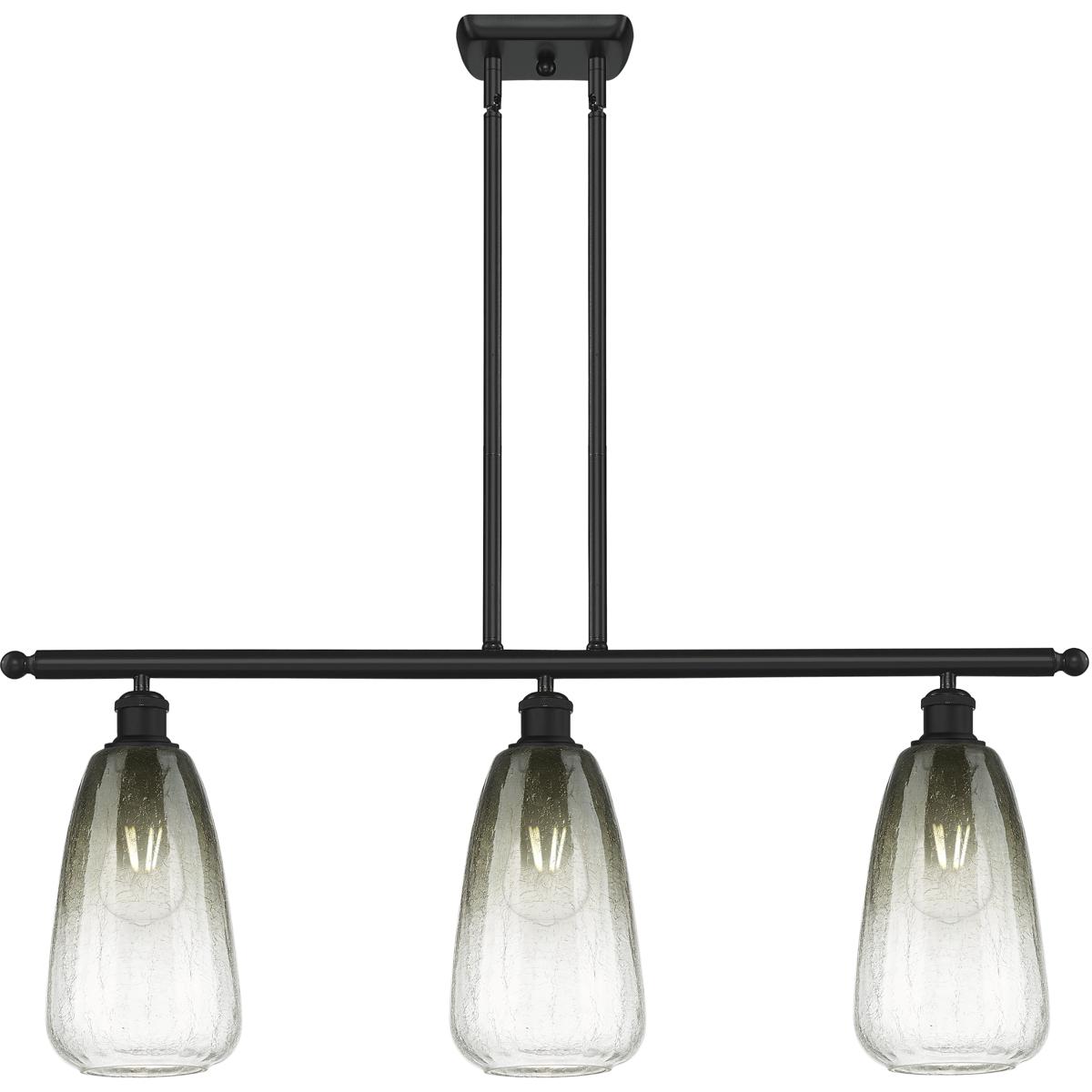 Innovations Lighting 516-3I-BK-G480-6SL Ballston Brookhaven Almond Island Light Ceiling Light in Matte Black, Slate Glass