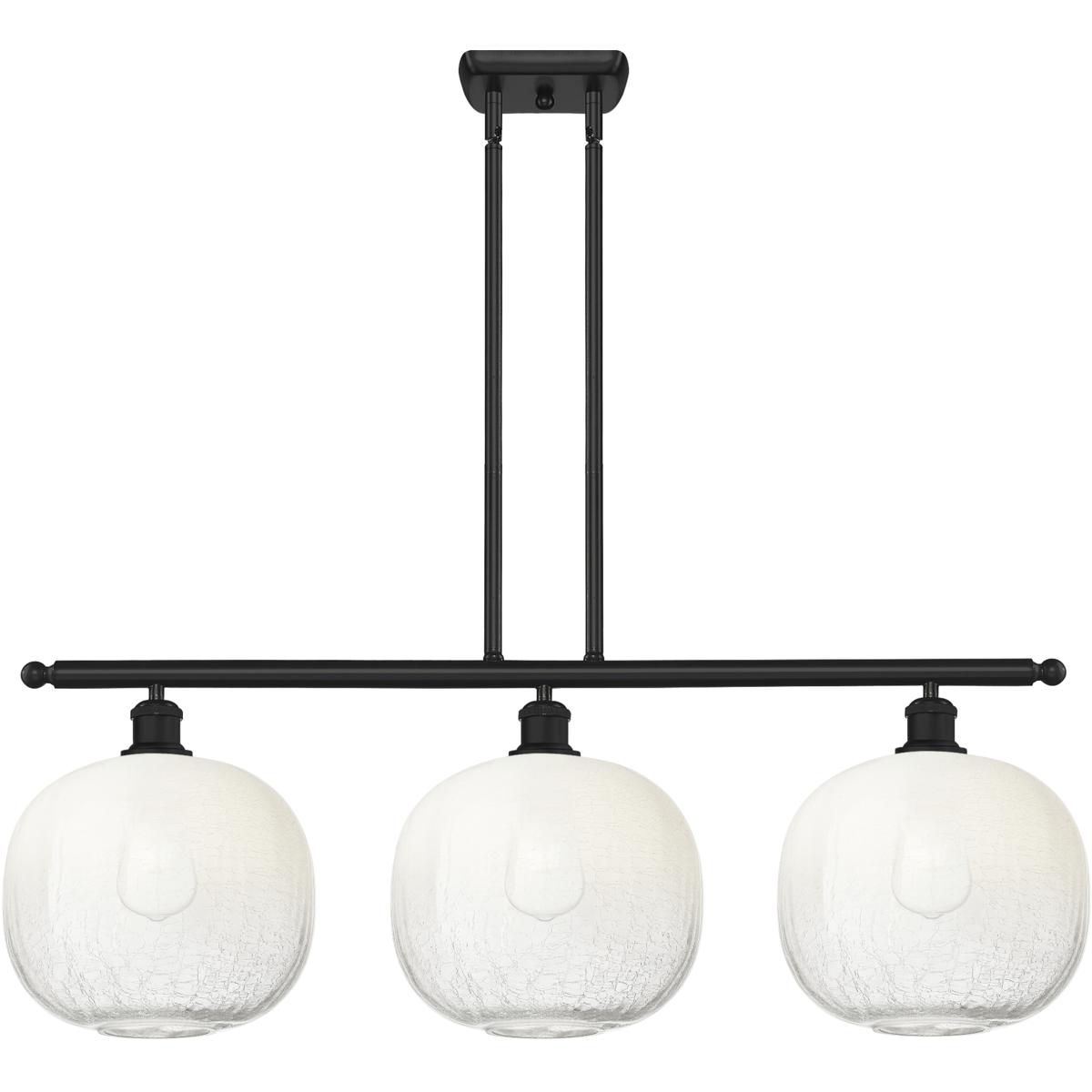 Innovations Lighting 516-3I-BK-G481-10OP Ballston Brookhaven Sphere Island Light Ceiling Light in Matte Black, Opal Glass
