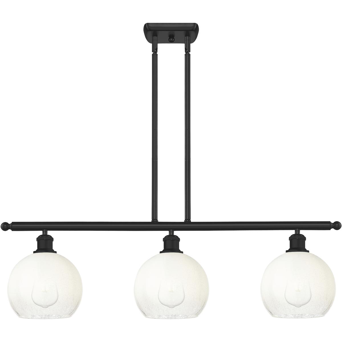 Innovations Lighting 516-3I-BK-G483-8OP Ballston Brookhaven Globe Island Light Ceiling Light in Matte Black, Opal Glass