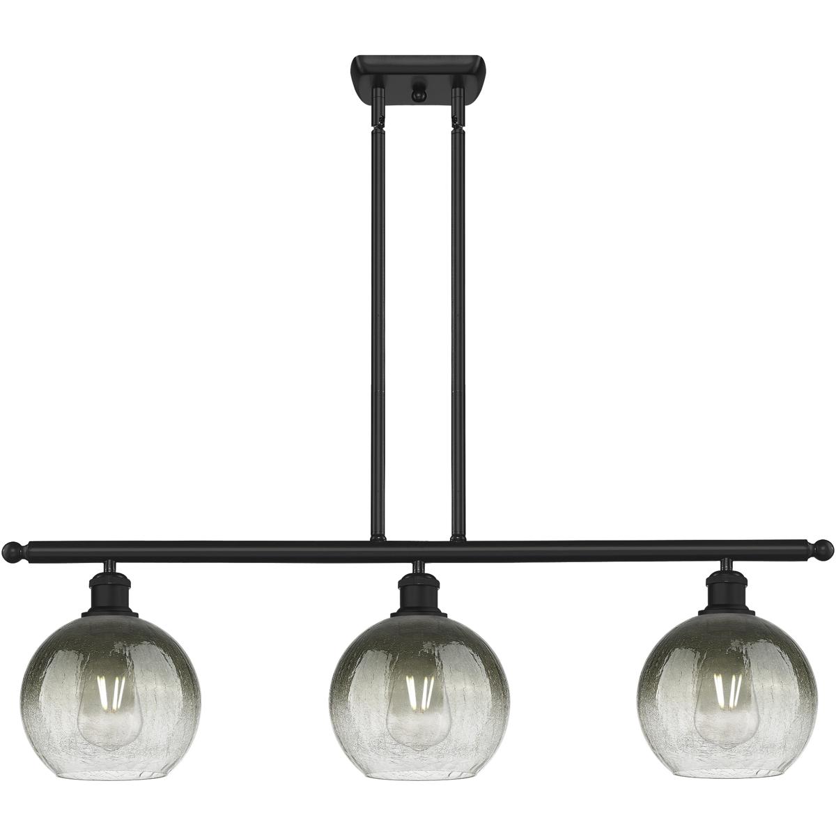 Innovations Lighting 516-3I-BK-G483-8SL Ballston Brookhaven Globe Island Light Ceiling Light in Matte Black, Slate Glass
