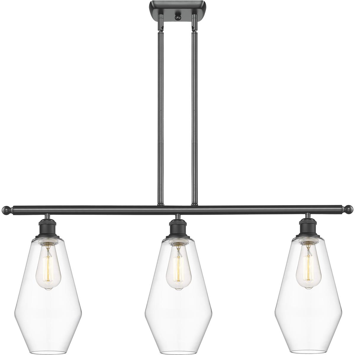 Innovations Lighting 516-3I-BK-G652-7-LED Ballston Cindyrella LED 36 inch Matte Black Island Light Ceiling Light in Clear Glass