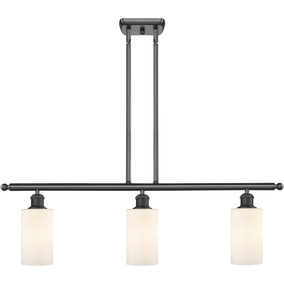 Innovations Lighting 516-3I-BK-G801-LED Ballston Clymer LED 36 inch Matte Black Island Light Ceiling Light in Matte White Glass, Ballston