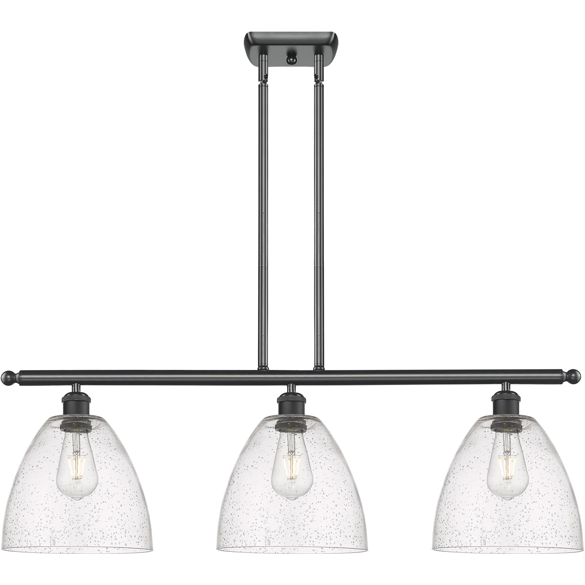 Innovations Lighting Bruno Marashlian Ballston Dome 36 Inch 3 Light Linear Suspension Light Ballston Dome - 516-3I-BK-GBD-94 - Modern Contemporary