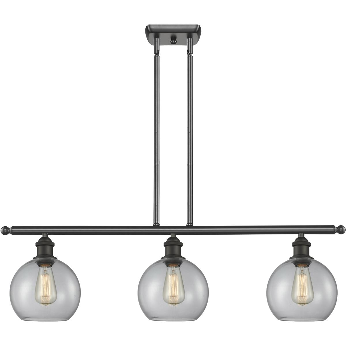 Innovations Lighting Bruno Marashlian Athens 36 Inch 3 Light Linear Suspension Light Athens - 516-3I-OB-G122-8 - Modern Contemporary