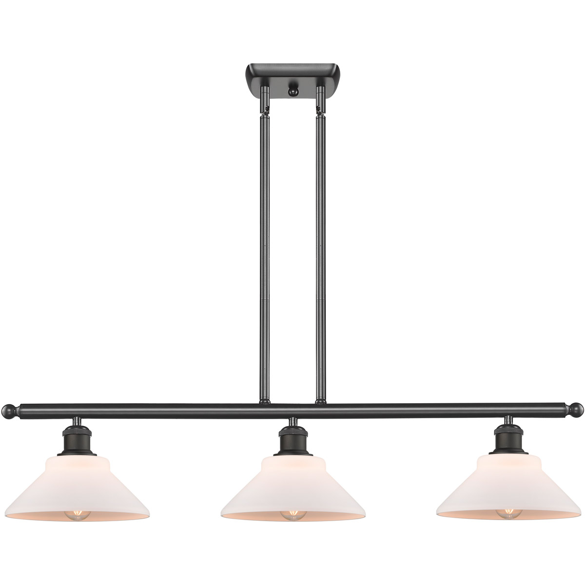 Innovations Lighting 516-3I-OB-G131-LED Ballston Orwell LED 36 inch Oil Rubbed Bronze Island Light Ceiling Light in Matte White Glass, Ballston