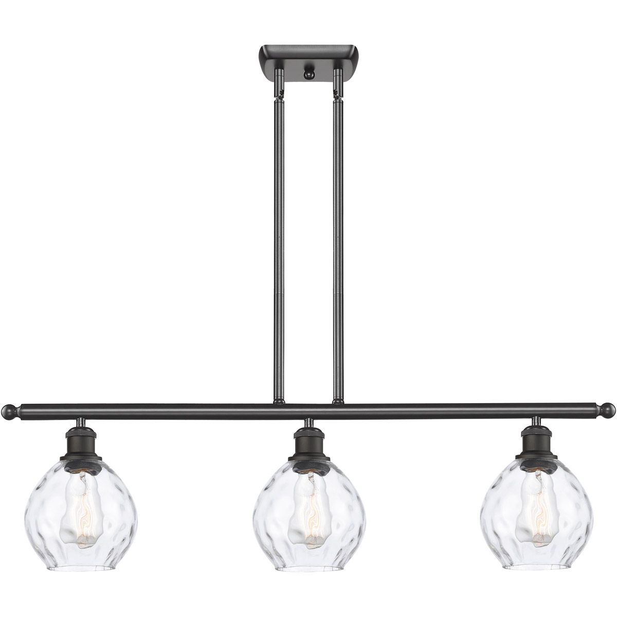 Innovations Lighting 516-3I-OB-G362 Ballston Small Waverly 3 Light 36 inch Oil Rubbed Bronze Island Light Ceiling Light, Ballston
