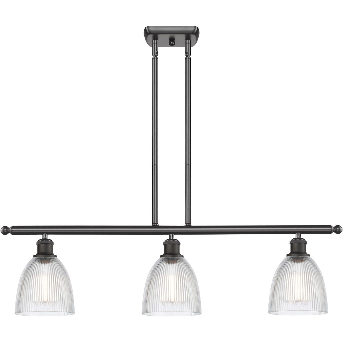 Innovations Lighting 516-3I-OB-G382-LED Ballston Castile LED 36 inch Oil Rubbed Bronze Island Light Ceiling Light in Clear Glass, Ballston