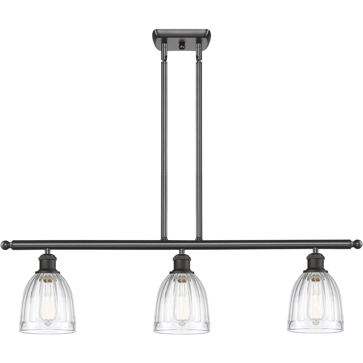 Innovations Lighting 516-3I-OB-G442-LED Ballston Brookfield LED 36 inch Oil Rubbed Bronze Island Light Ceiling Light in Clear Glass, Ballston