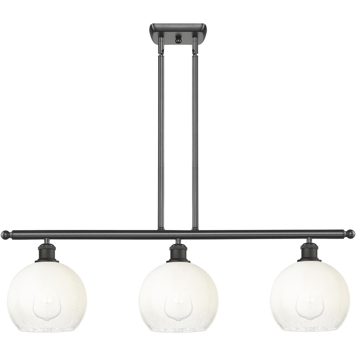 Innovations Lighting 516-3I-OB-G483-8OP Ballston Brookhaven Globe Island Light Ceiling Light in Oil Rubbed Bronze, Opal Glass