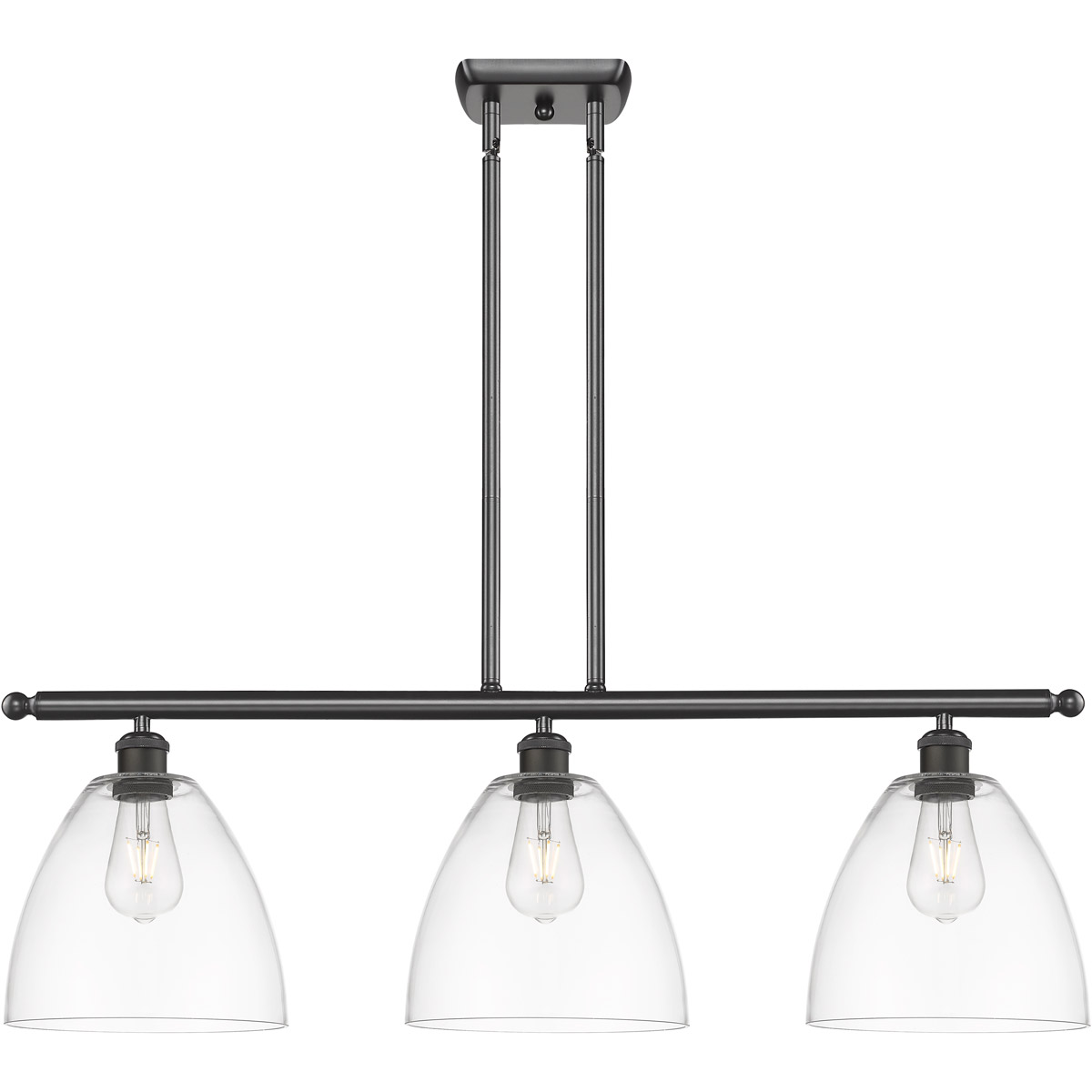 Innovations Lighting 516-3I-OB-GBD-92-LED Ballston Ballston Dome LED 36 inch Oil Rubbed Bronze Island Light Ceiling Light in Clear Glass